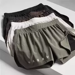 Imagem do Shorts masculinos de corrida respirável de secagem rápida, calções de treino de basquetebol para ginástica, calças curtas para exercícios 2 em 1, novo verão, 2024