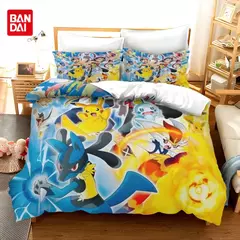 Imagem do Pokemon Cartoon Bedding Set para crianças, Bedroom Quilt Cover, Single Bedclothes, Double Duvet Cover, Pikachu, Anime Gift, Boy, Girl