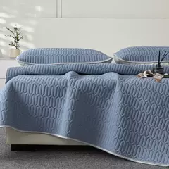 Tapete e fronha de látex espesso macio, Conjunto de cama liso, Lençol Cool Feeling, Capa de colchão de resfriamento, Verão, 2 pcs, 3pcs - loja online