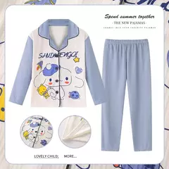Sanrio cinnamoroll kuromi pochacco conjunto de pijamas infantis dos desenhos animados anime minha melodia manga curta pijamas bonito menino menina presentes na internet