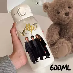 Imagem do Harry potter palha copo de água 600/400ml crianças beber portátil plástico transparente grande capacidade esporte garrafa de água presentes