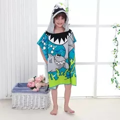 Imagem do Toalha de banho com capuz Quick Dry para crianças, roupão Quick Dry, toalhas de poncho para desenhos infantis, coberturas de microfibra, 80-130cm