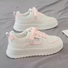 Sapatilhas femininas de plataforma, sapatos vulcanizados, sapatos de caminhada casuais, sapatilhas grossas, tênis branco, novo, 2022, 2024 - comprar online