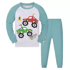 Pijama dinossauro definido para meninos, Pjs longos, Little Kids Sleepwear
