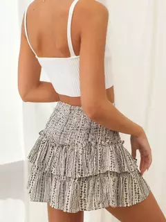 Saia curta plissada floral feminina, vintage, cintura alta, plissado, minissaia, férias femininas, vestido boêmio, verão, 2024 na internet