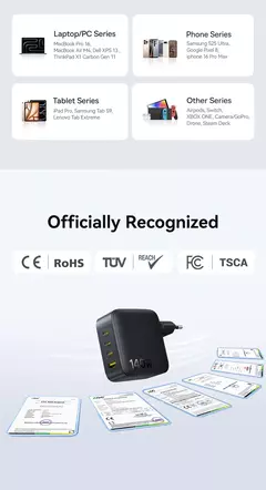 Carregador baseus 140w gan pd, carregador usb c, carga rápida para macbook, tablet, telefone, iphone 17 16 15 14