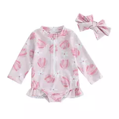 Ma & baby-maiô de manga comprida para menina 0 a 24 anos, impressão de sorvete, com zíper, para recém-nascido - comprar online