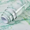 Adesivos de parede de cozinha Vinyl Marble Autoadesivo Wallpaper DIY Heatproof Waterproof Contato Contínuo Wallcovering Wall Decor