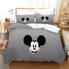 Disney Mickey Mouse Conjunto de cama para meninos, colcha única, capa de edredão, decoração do quarto infantil, queen e king size, quarto casal, 3 PCs - loja online