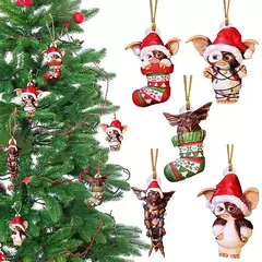 Gremlins Gizmo em Santa Hat Pendurado Ornamento Festivo, Filhote Bonito Ornamento Acrílico, Presente de Natal, Fontes Do Partido Festivo - loja online
