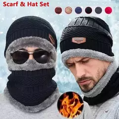 Chapéu coral de veludo masculino e feminino, boné de malha, protetor de pescoço, cachecol, cachecol, exterior, equitação, quente, espessamento mais, inverno - comprar online