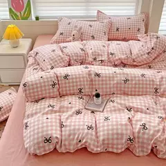 Conjunto de cama para meninas, capa de edredão, folha plana, fronha, sem enchimento, roupa de cama, macia, gêmea, completa, queen size, 3, 4pcs na internet