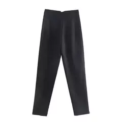 TRAF-Calças de escritório de cintura alta femininas, calças formais de escritório, calças lápis, pretas, rosa, brancas para senhoras, moda - loja online