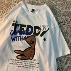 Homens e mulheres com impressão de letras superdimensionada camiseta de manga curta, streetwear hip hop, roupas vintage, camiseta solta na internet