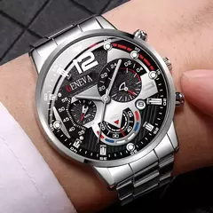 Imagem do Quartzo em aço inoxidável masculino Relógio de pulso, Relógio de luxo, Calendário, Relógios de negócios, Relógio, Moda, Novo, Quente