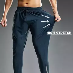 Verão Elastic Men Running Sport Pants Jogging Sweatpants Casual Outdoor Training Gym Fitness Calças - comprar online