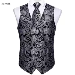 Festa de casamento ouro colete paisley floral jacquard colete masculino 4 pçs colete gravata lenço anel hanky abotoaduras conjunto dibangu