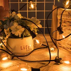 Impermeável String Light com Cabo Elétrico, E12 Sockets, C7 Base, UE 220V, EUA 110V, Hold Lâmpada, Conectável, Casamento, Decoração de Natal - comprar online