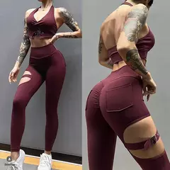 Conjunto de esportes ioga para mulheres, calções de ciclismo, sutiã, leggings de ginástica, calça de treino, roupa fitness, roupa esportiva, 1 pc, 2pcs, 2024 - comprar online