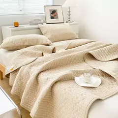 Imagem do Qualidade capa de cama xadrez puro algodão lavado colcha cobertor grau a algodão acolchoado folha capa verão colcha têxteis para casa