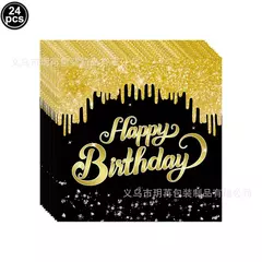 Imagem do Artigos para Festa de Aniversário para Homens e Mulheres, Preto e Dourado, 50 Anos, Pratos De Papel, Copos, Guardanapo, Toalha De Mesa, Louça Decoração