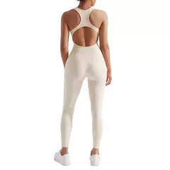 Macacão feminino roupa de uma peça sem mangas o-pescoço bodysuit macacão casual streetwear roupas femininas esportivas - comprar online