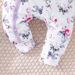 Macacão Floral do Recém-nascido com Chapéu, Bebê Menina Onesies, Conjunto de Roupas Manga Longa, Macacão Minúsculo Bonito, 1-18Meses