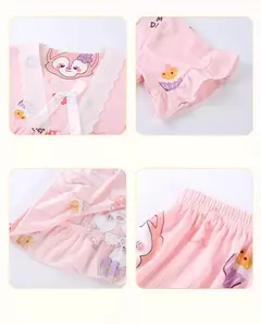 Pijama infantil para desenhos animados, roupas esportivas casuais, roupas para casa, camiseta estampada, kuromi, novo, verão - comprar online