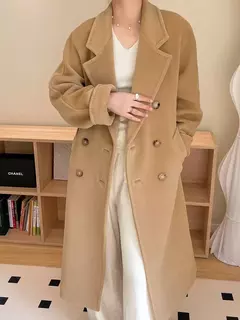 Imagem do Casaco de Cashmere Camel Classic, casaco de lã de comprimento médio, novo, 101801, outono e inverno