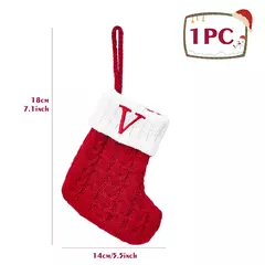 Knitting Snowflake Meias De Natal, Carta Meia, Decoração De Casa, Xmas Tree Ornament, Presente De Natal, 2024 - comprar online