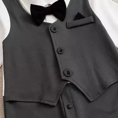 0-18m roupas para recém-nascidos cavalheiro bonito terno de festa formal algodão confortável macio primavera e outono manga comprida bodysuit do bebê