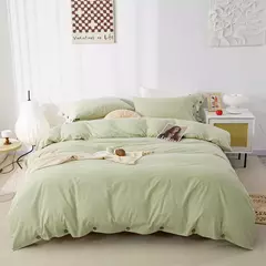 Conjunto de edredão duplo, Conjunto de cama de algodão torção sólida, Quilt Cover King Size, 100% Algodão, 220x240, 3Pcs - loja online