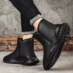 Botas de neve de pelúcia impermeáveis masculinas, botas de pele quente, sapatos casuais, deslizar, inverno - comprar online