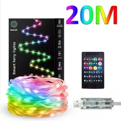 Cordas de iluminação led fada à prova dwaterproof água bolha bola lâmpada bluetooth app controle remoto usb controlador música sonho cor natal - comprar online