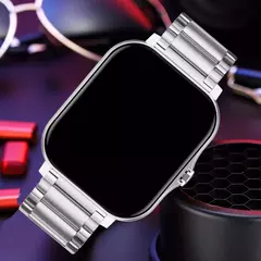 Relógio inteligente quadrado para homens e mulheres, rastreador de fitness, relógio inteligente esportivo, toque de discagem, música, Smartclock para Android, iOS