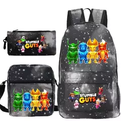 Mochila Stumble Guys para crianças, mochila portátil, mochilas escolares dos desenhos animados, mochila para meninos e meninas, mochilas casuais para crianças, 3pcs - Wolf Magazine