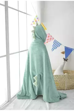 Toalha de banho com capuz coral para crianças, manto dos desenhos animados, roupão infantil, poncho para meninos e meninas