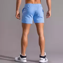 Imagem do Shorts casuais masculinos de corrida, bolsos laterais, shorts com zíper 100% algodão, alta qualidade, moda ao ar livre, novo, verão