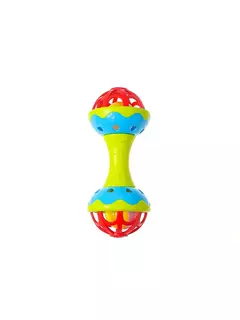 Imagem do Chocalhos calmantes de duas cabeçadas para criança, mão de cor aleatória, brinquedos de chocalho do bebê, 0 a 1pc