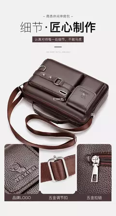 Bolsa de ombro de grande capacidade bolsa de mensageiro masculina de couro business commuter bolsa impermeável resistente ao desgaste pode ser armazenada - comprar online