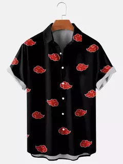 Camisa de botão de impressão 3D com padrões de nuvens e ondas, lapela manga curta, roupa unissex, tops casuais, férias de verão, nova
