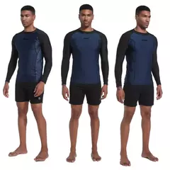 Manga comprida masculina Rash Guard Swimwear, camiseta de Surf seca rápida, camisa apertada de mergulho, roupas de ginástica, proteção UV50 +, azul, nadar, 2023 - loja online