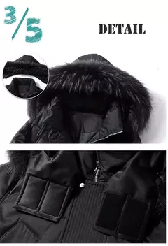 Casaco de pato branco com capuz masculino, jaqueta grossa quente, lã e mistura, alonga parka, casaco de inverno masculino de alta qualidade, novo - Wolf Magazine