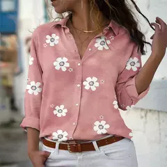 Camisa havaiana de mangas compridas para senhoras, roupas de praia ao ar livre para férias, quintal super grande 6XL, moda feminina, explosão, 2024