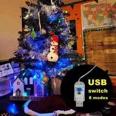 Led silver Wire Fairy Lights USB Powered LED String Lights Garland à prova d'água ao ar livre para Natal Party Wedding DIY Decoração - Wolf Magazine