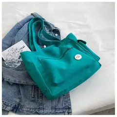 Bolsa de ombro de grande capacidade feminina, sacola de estudante, bolsa de classe, lona, nova moda, 2023 - comprar online