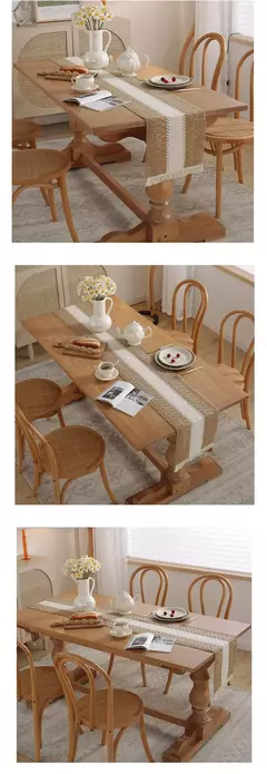 Imagem do Algodão e linho Splicing Table Flag para casa, toalha de mesa tecida Tassel, Material Natural, Decoração Pastoral, 2 cores