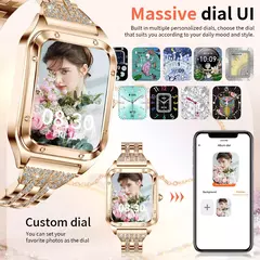 LIGE-AI Controle de Voz Relógio Inteligente para Mulheres, Esporte Fitness Smartwatch, Pulseira Full Touch, Chamada Bluetooth, À Prova D 'Água, Moda Feminina na internet