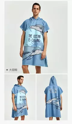 HOTMANGO-Toalha Poncho de Microfibra, Traje Surf Beach, Roupete de Banho com Capuz, Atividades Impermeáveis, Homens e Mulheres Adultos