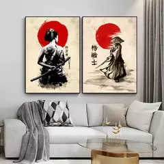 Japonês Samurai Canvas Pintura Wall Art, Cartazes e Impressões de Personagem, Decoração para Casa, Imagem para Sala, Quarto Estética - comprar online